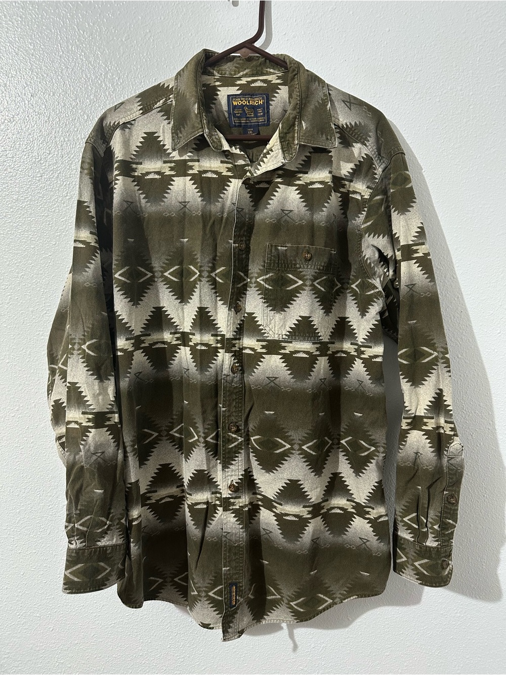 Woolrich Mens 2XL Button Up Long Sleeve Shirt Aztec Southwestern
